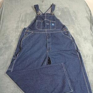 Real Work Wear Mens Blue Denim Bib Overalls 44x29 RKBIB-29 Indigo Dungarees